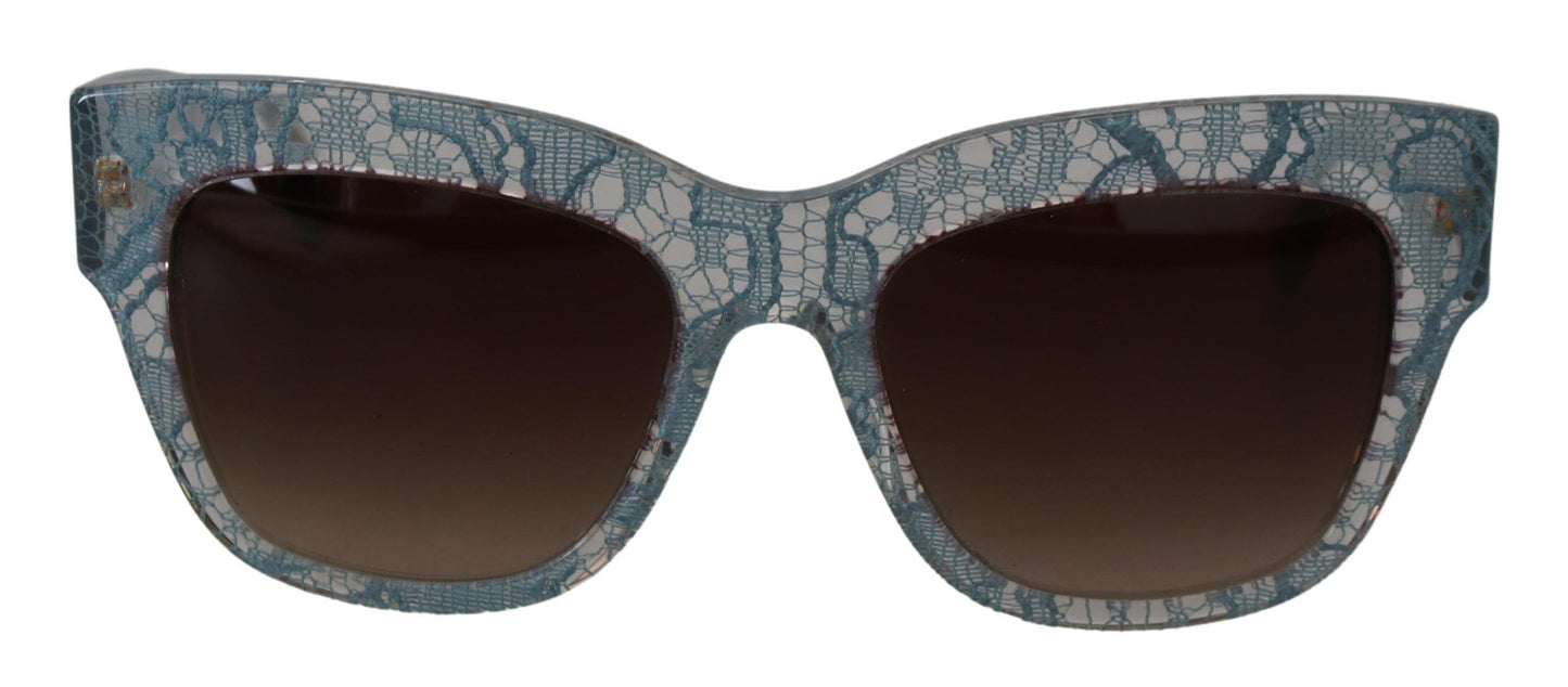 Dolce &amp; Gabbana Blue Lace Acetate Crystal Butterfly DG4231 Sunglasses