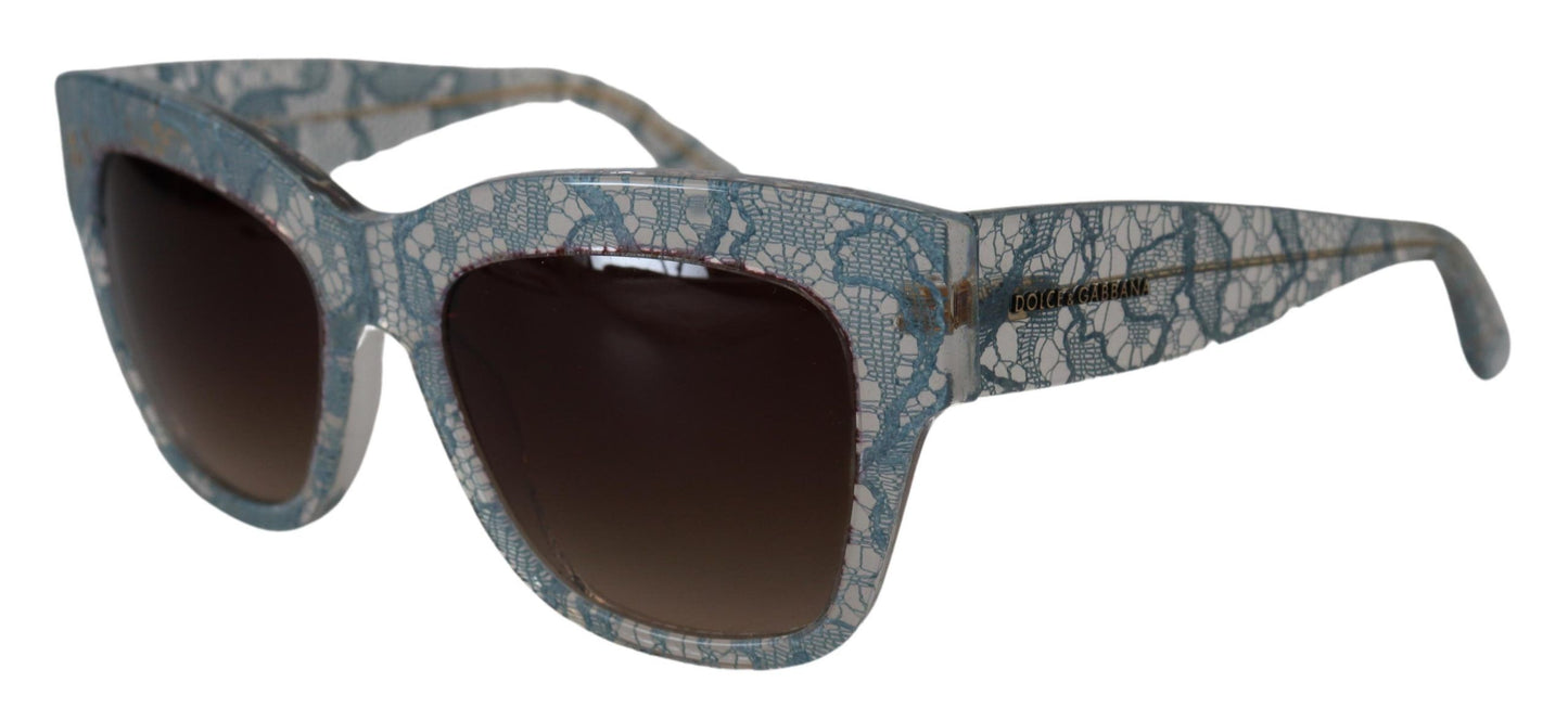 Dolce &amp; Gabbana Blue Lace Acetate Crystal Butterfly DG4231 Sunglasses