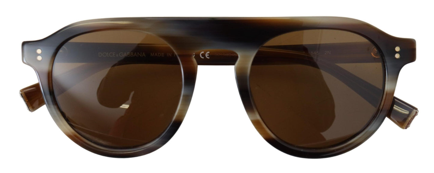 Dolce &amp; Gabbana Brown Tortoise Oval Full Rim Eyewear DG4306 Sunglasses