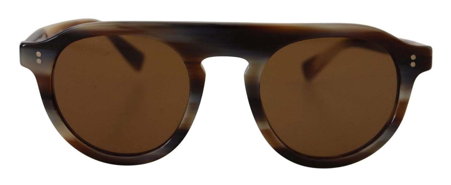 Dolce &amp; Gabbana Brown Tortoise Oval Full Rim Eyewear DG4306 Sunglasses