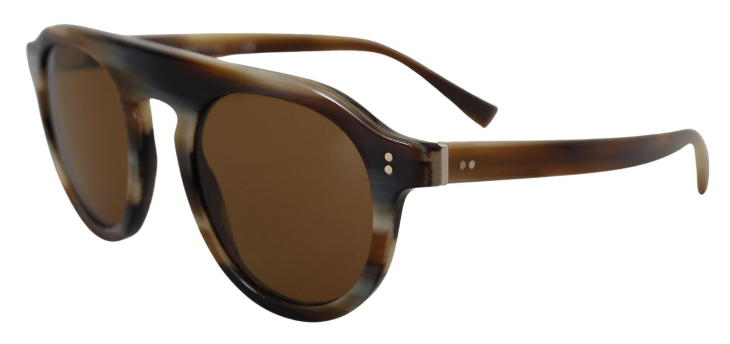 Dolce &amp; Gabbana Brown Tortoise Oval Full Rim Eyewear DG4306 Sunglasses