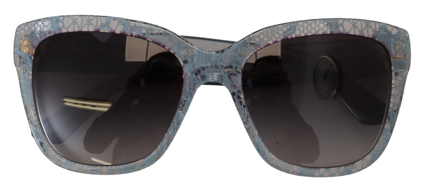 Dolce &amp; Gabbana Blue Lace Acetate Rectangle Shades DG4226 Sunglasses