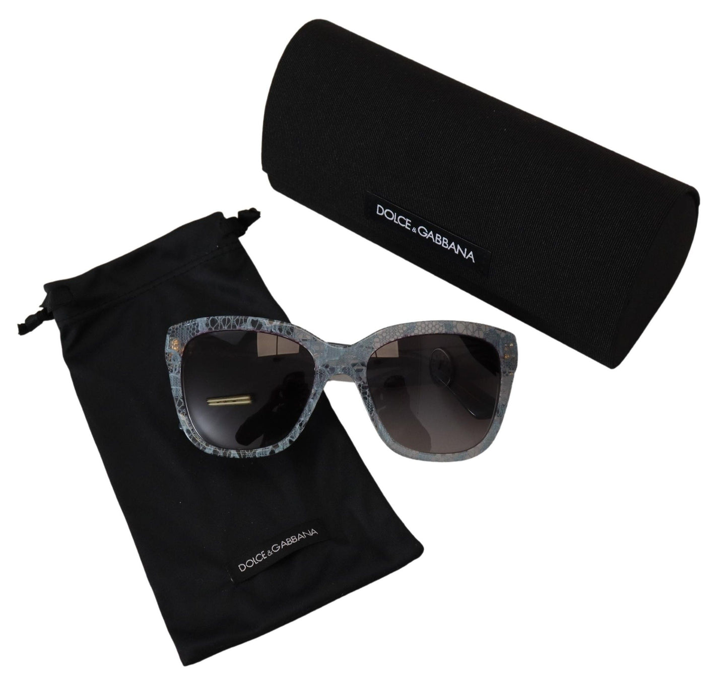 Dolce &amp; Gabbana Blue Lace Acetate Rectangle Shades DG4226 Sunglasses