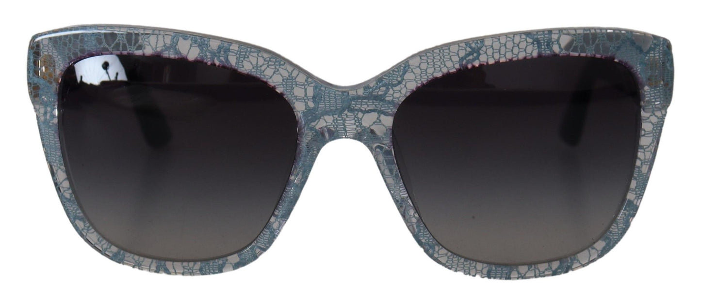 Dolce &amp; Gabbana Blue Lace Acetate Rectangle Shades DG4226 Sunglasses