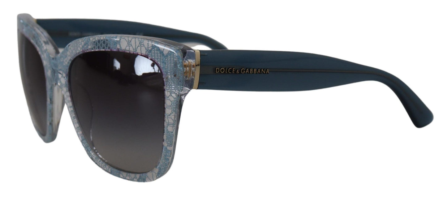 Dolce &amp; Gabbana Blue Lace Acetate Rectangle Shades DG4226 Sunglasses