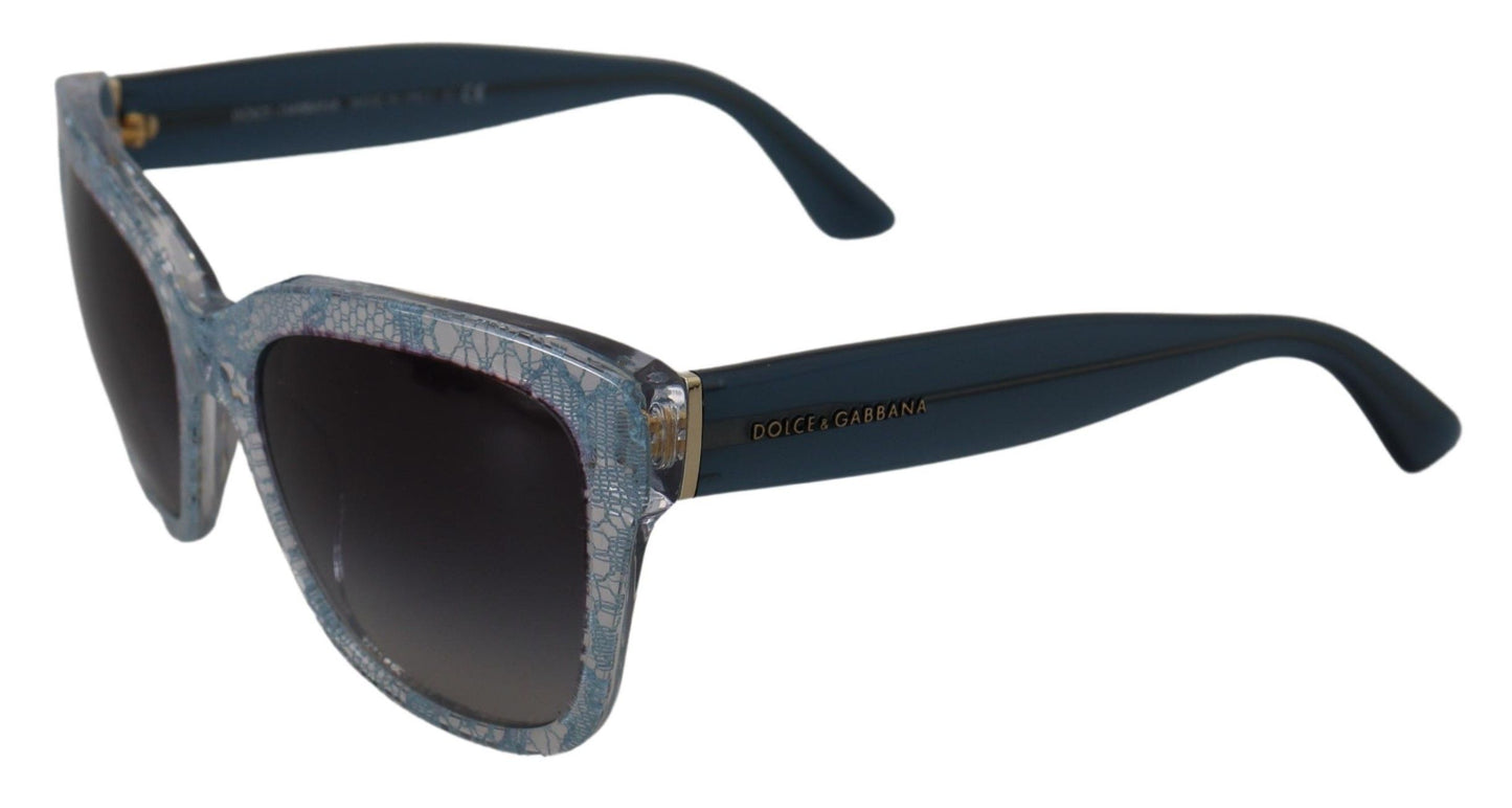 Dolce &amp; Gabbana Blue Lace Acetate Rectangle Shades DG4226 Sunglasses