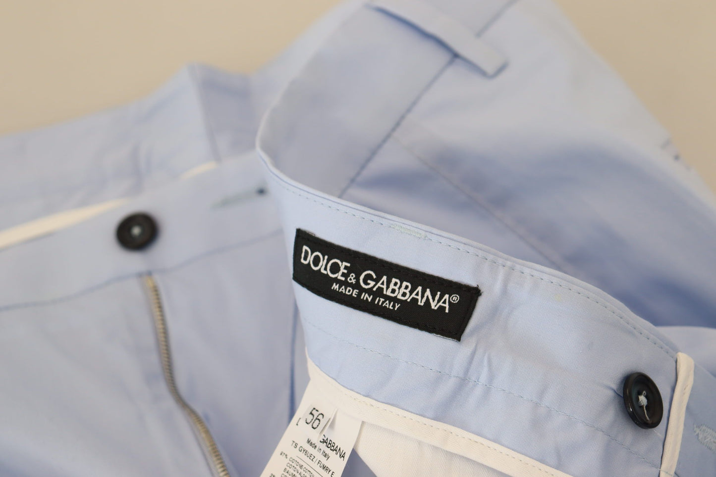 Dolce &amp; Gabbana – Elegante Slim-Fit-Chinohose in Hellblau