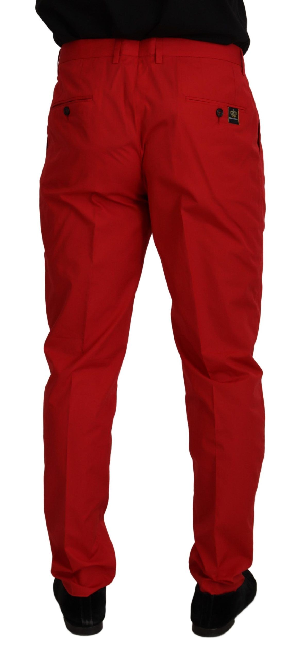 Dolce &amp; Gabbana Elegante Slim Fit Crimson Chinos