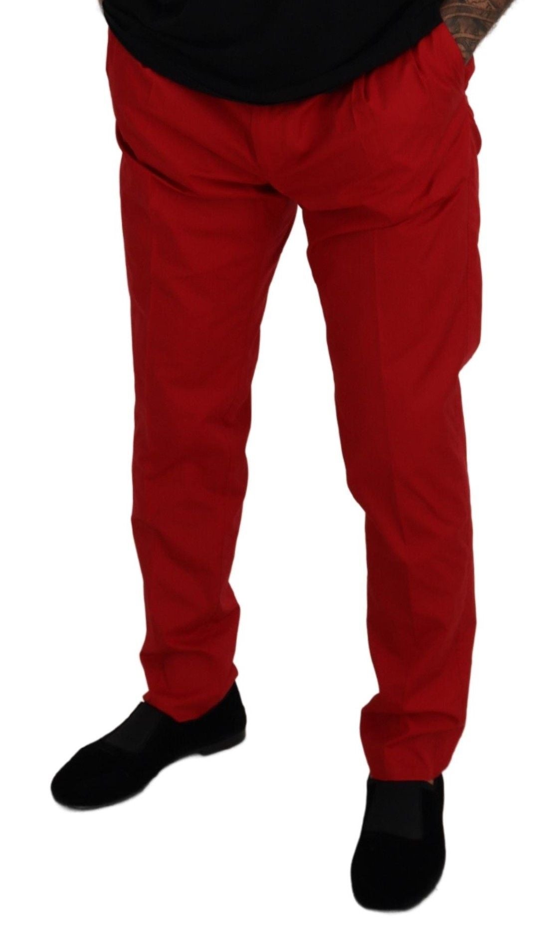 Dolce &amp; Gabbana Elegante Slim Fit Crimson Chinos