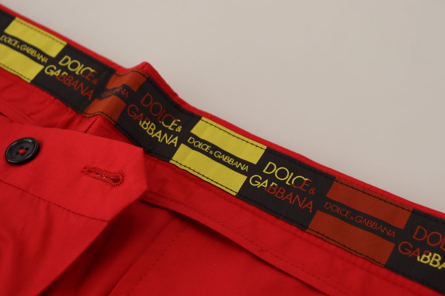 Dolce &amp; Gabbana Elegante Slim Fit Crimson Chinos