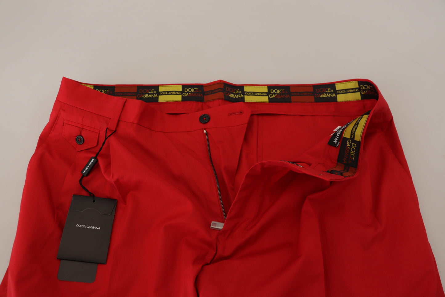 Dolce &amp; Gabbana Elegante Slim Fit Crimson Chinos