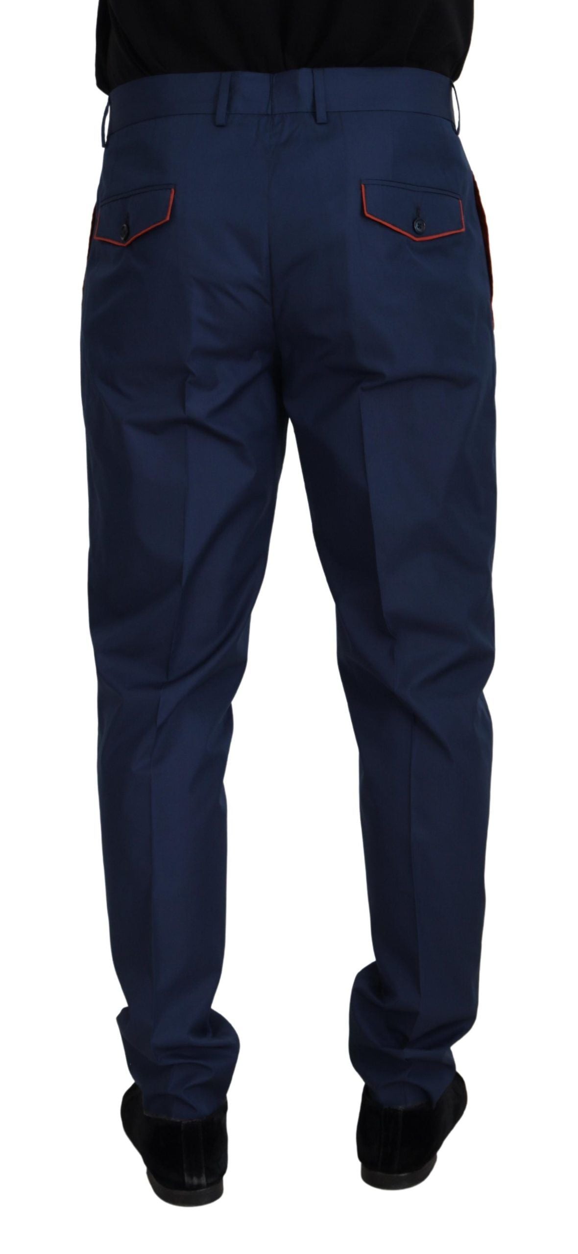 Elegante Slim-Fit-Chinohose von Dolce &amp; Gabbana aus blauer Seidenmischung