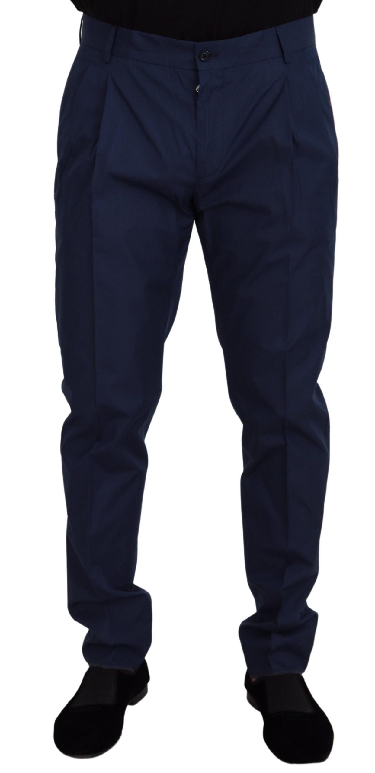 Elegante Slim-Fit-Chinohose von Dolce &amp; Gabbana aus blauer Seidenmischung