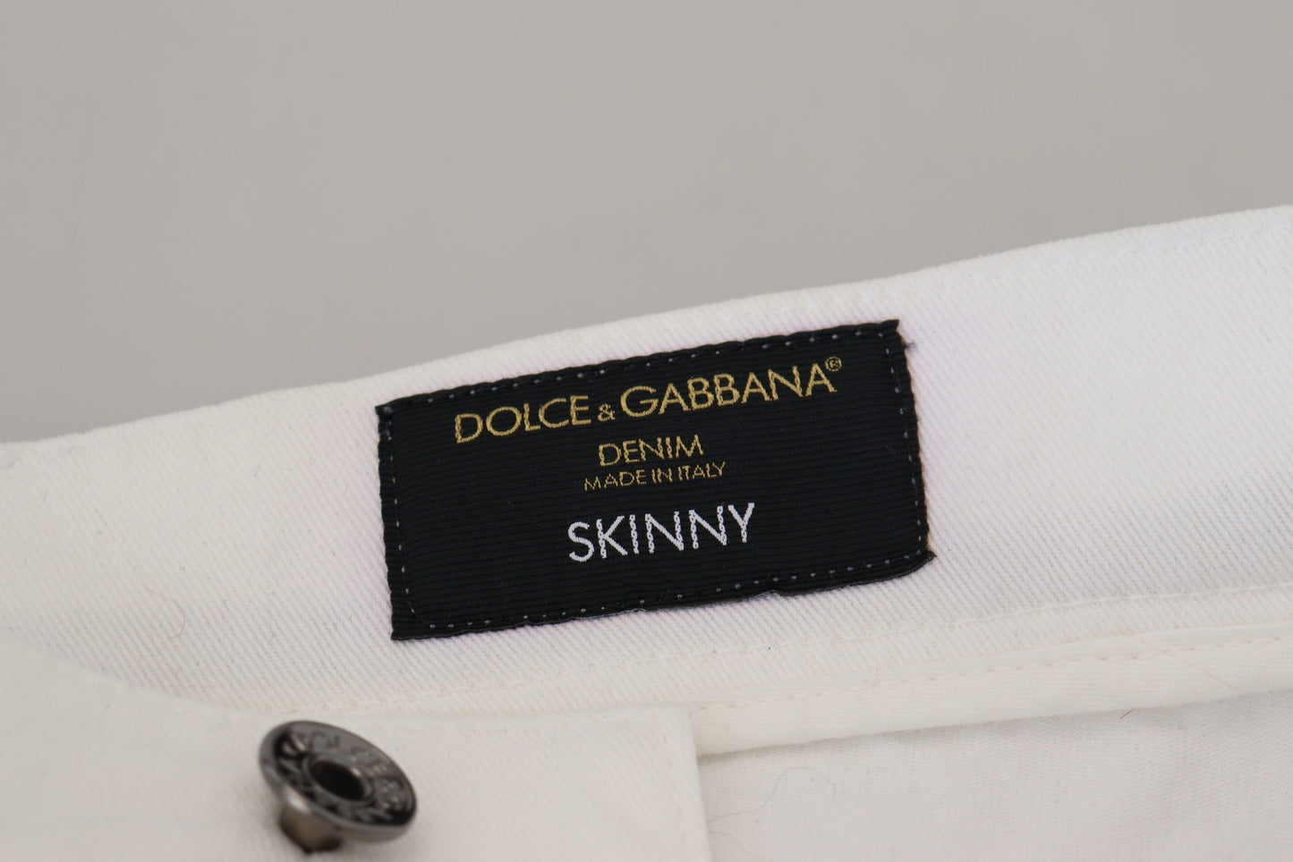 Dolce &amp; Gabbana – Elegante, schmal geschnittene, weiße Röhrenjeans