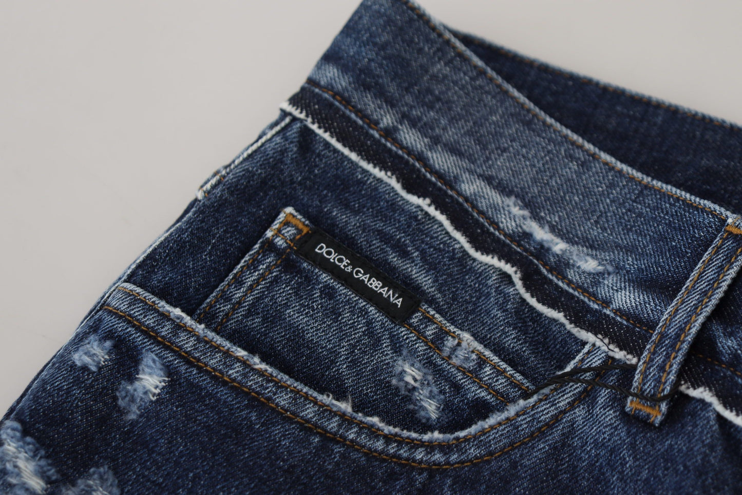 Dolce &amp; Gabbana – Elegante Jeans mit normaler Passform in blauer Waschung