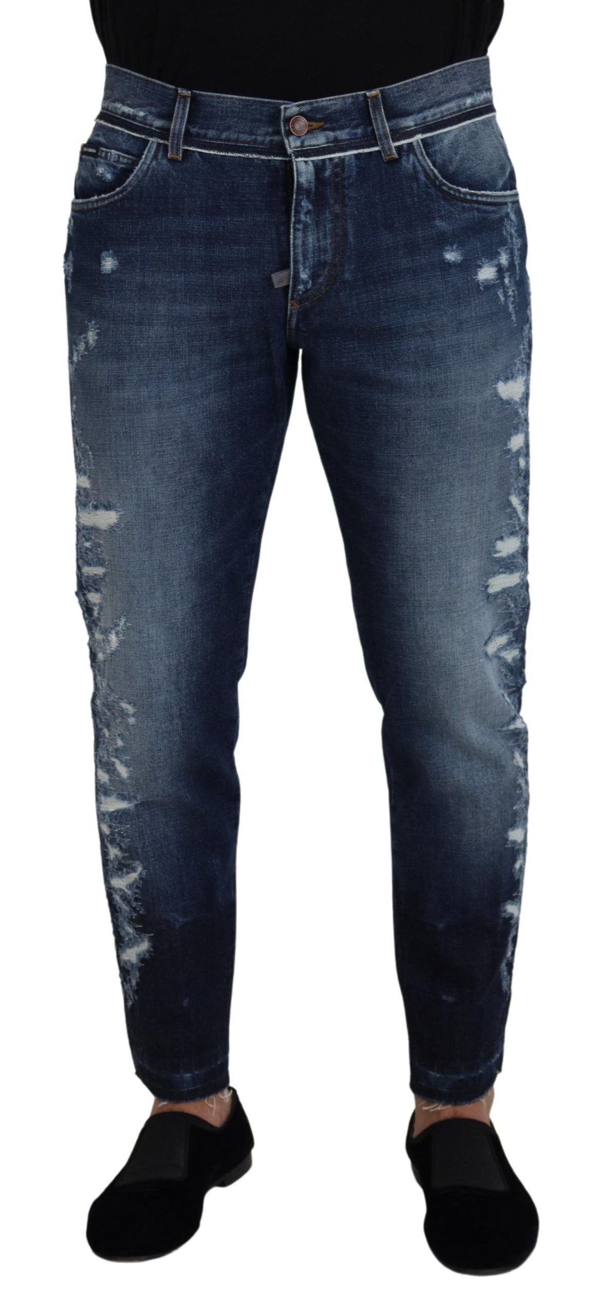 Dolce &amp; Gabbana – Elegante Jeans mit normaler Passform in blauer Waschung