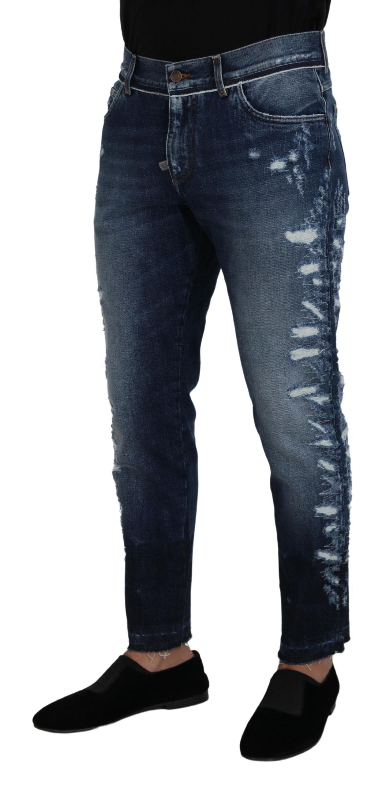 Dolce &amp; Gabbana – Elegante Jeans mit normaler Passform in blauer Waschung