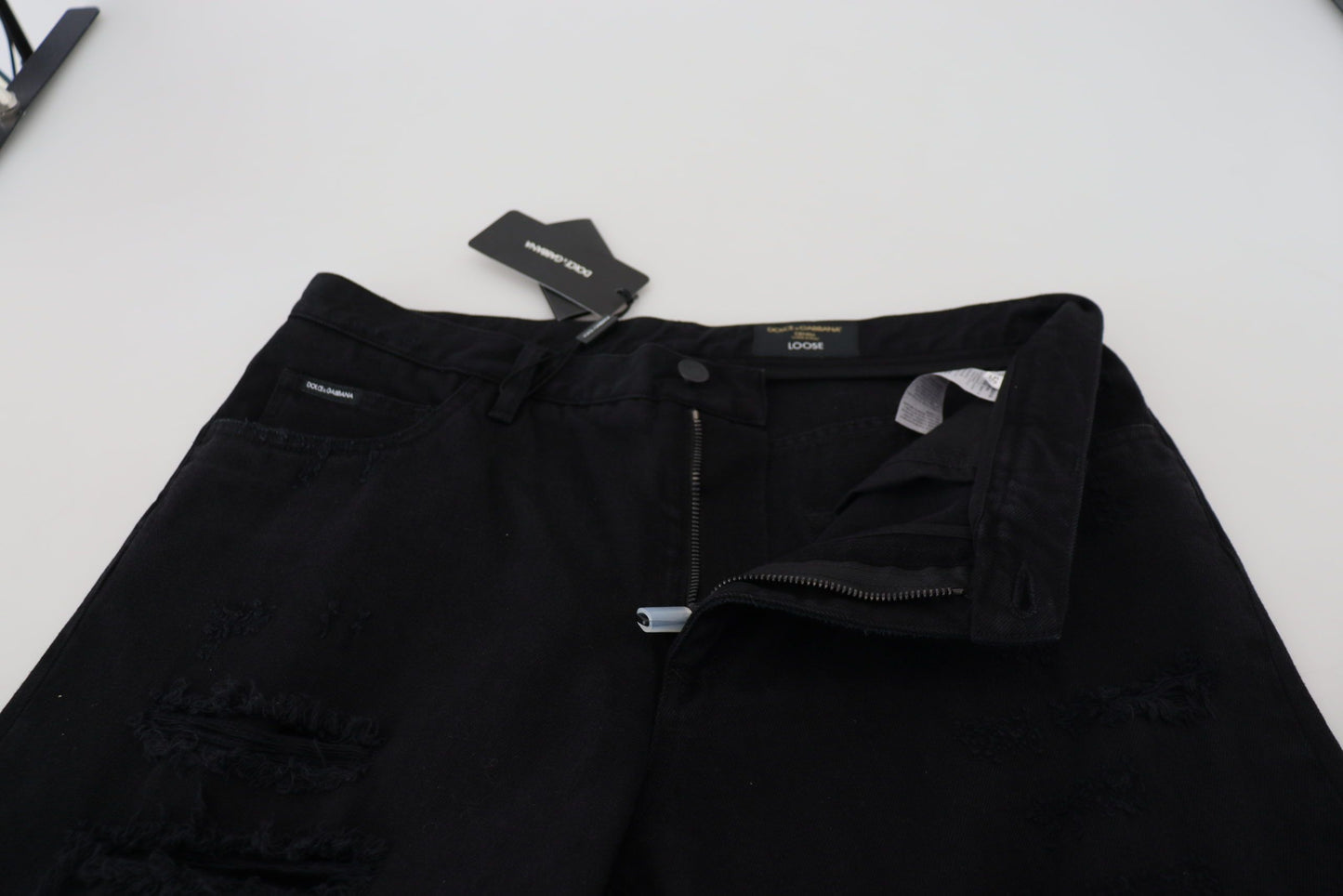 Dolce &amp; Gabbana Elegante schwarze italienische Jeans mit lockerer Passform