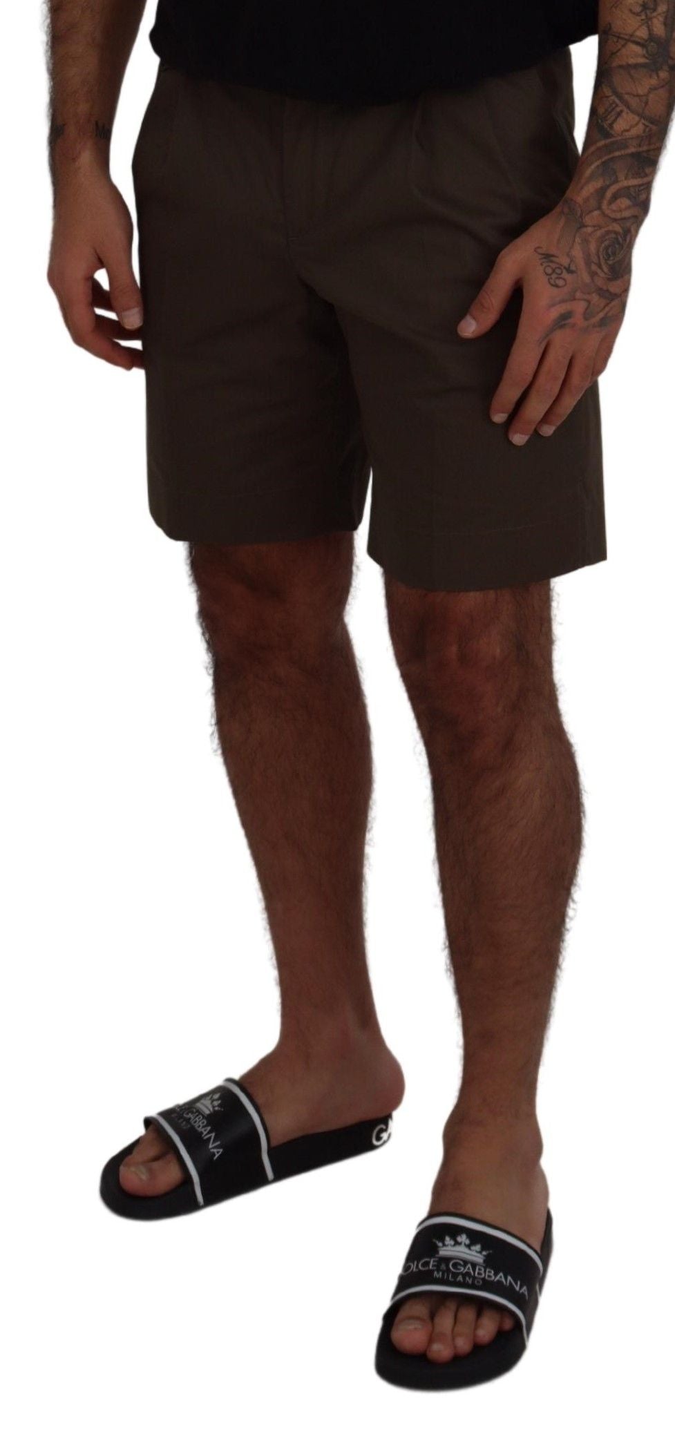 Dolce &amp; Gabbana Elegante Chino-Shorts aus grüner Baumwolle