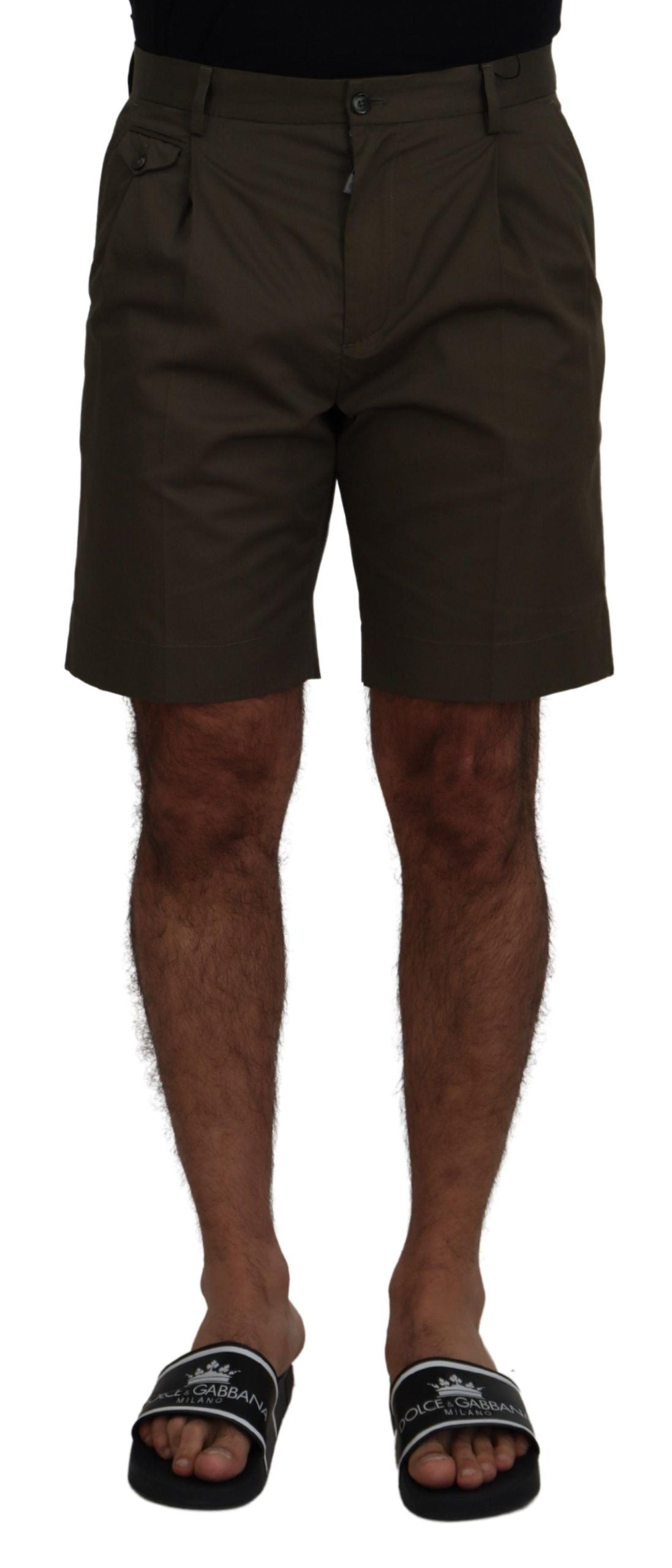 Dolce &amp; Gabbana Elegante Chino-Shorts aus grüner Baumwolle