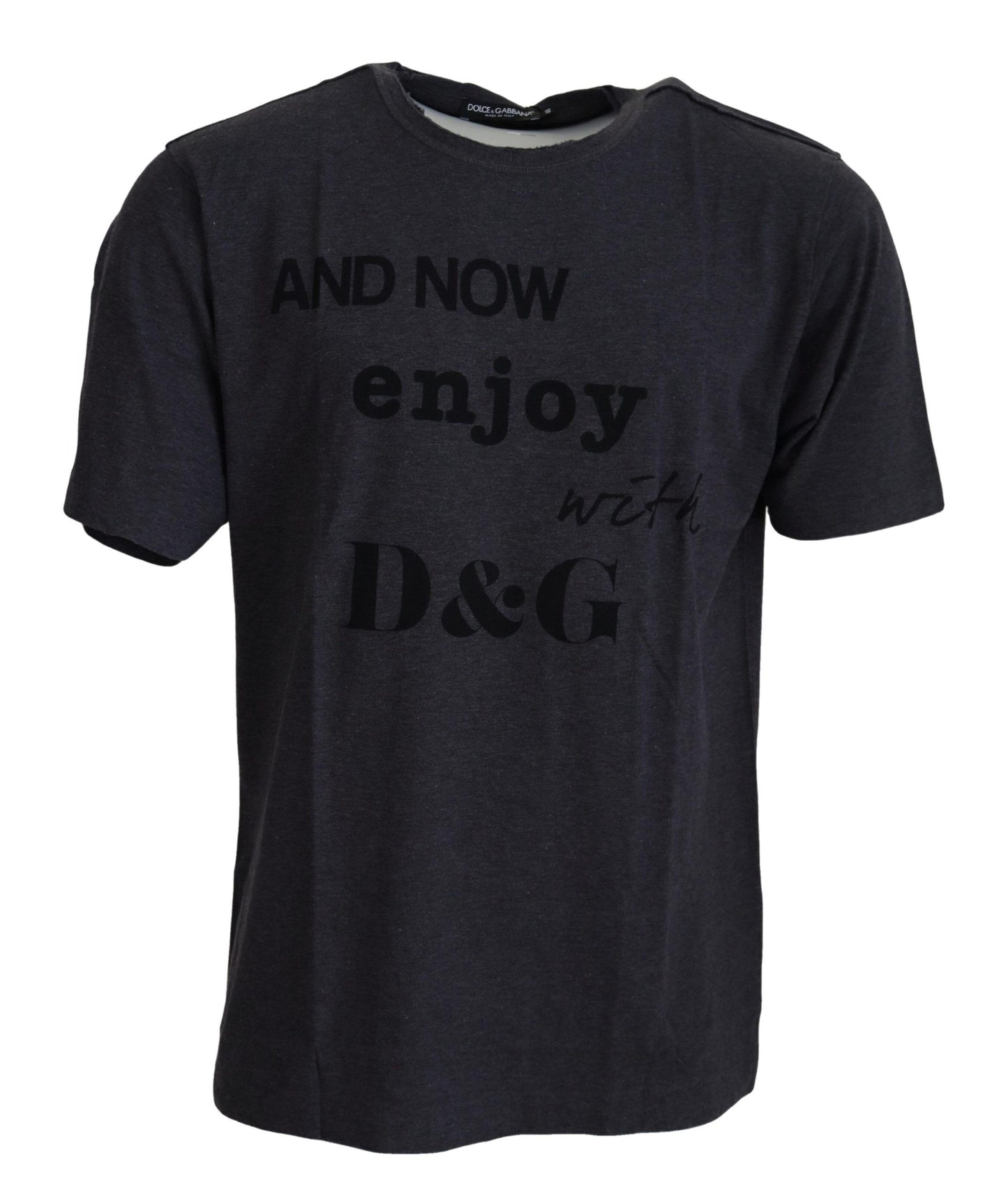 Dolce &amp; Gabbana Gray Crewneck Cotton Short Sleeve T-shirt