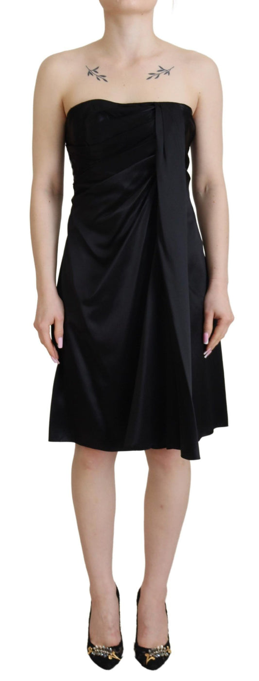 Dolce &amp; Gabbana Black Silk Shift Short Mini Party Dress