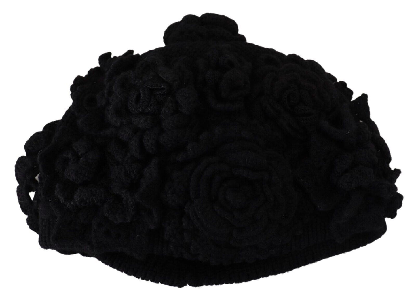 Dolce &amp; Gabbana Black Wool Knit Winter Beanie Hat