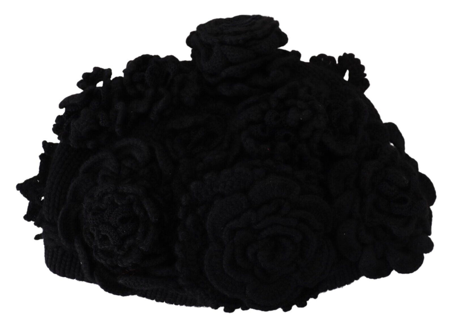 Dolce &amp; Gabbana Black Wool Knit Winter Beanie Hat