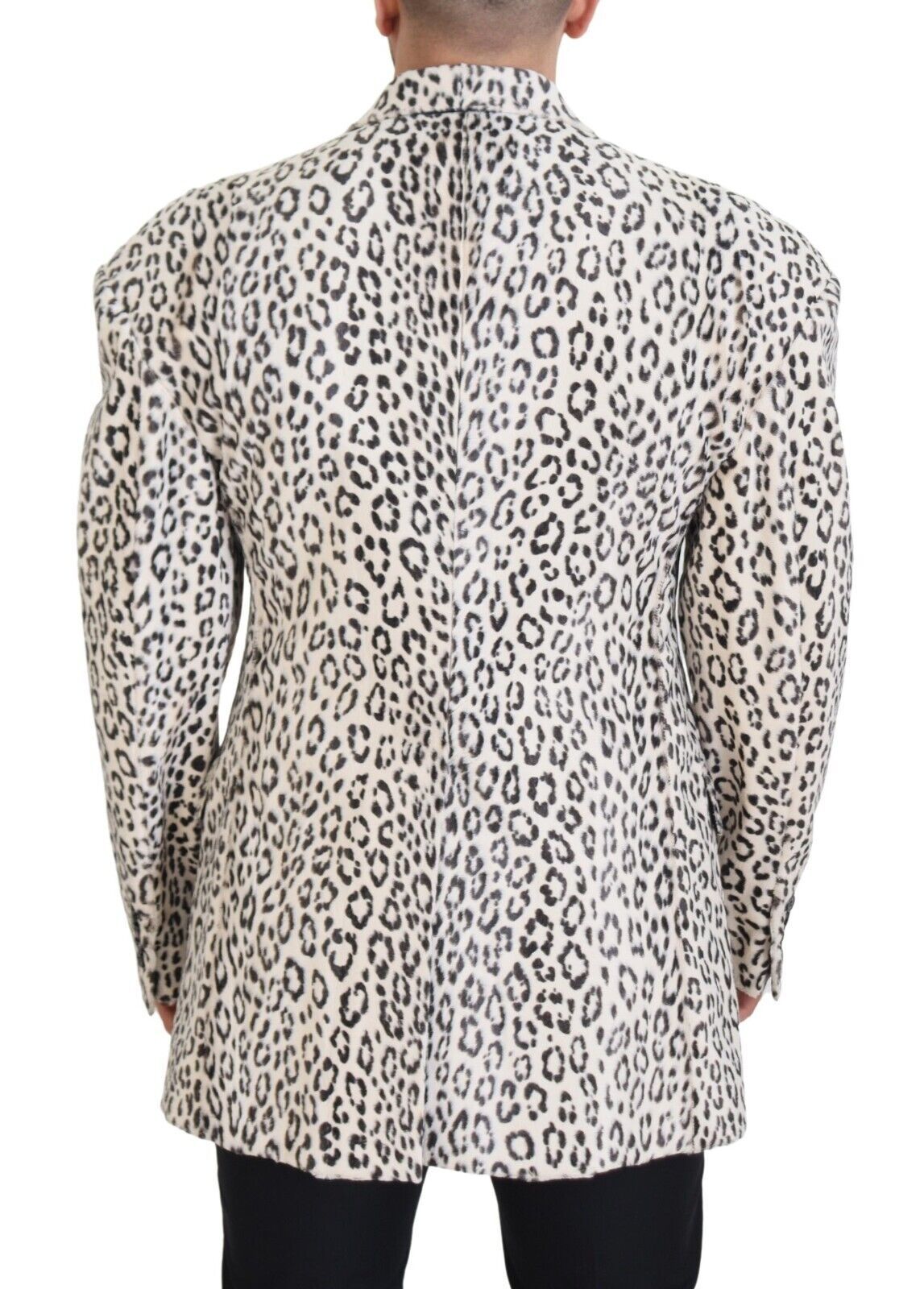 Dolce &amp; Gabbana White Leopard Single Breasted Coat Blazer