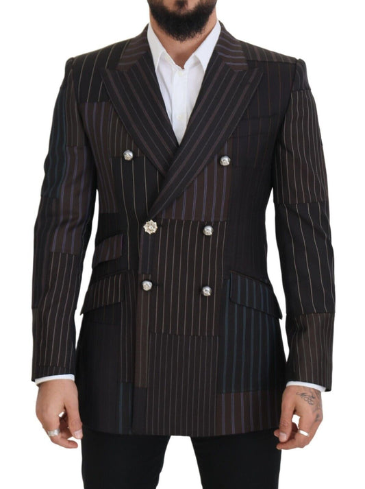 Dolce &amp; Gabbana Multicolor Patchwork Stripes SICILY Blazer