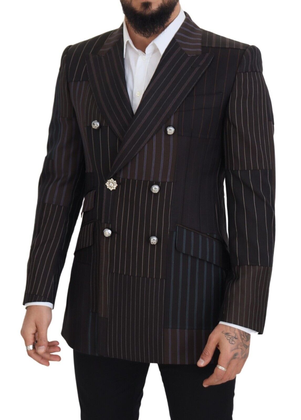 Dolce &amp; Gabbana Multicolor Patchwork Stripes SICILY Blazer