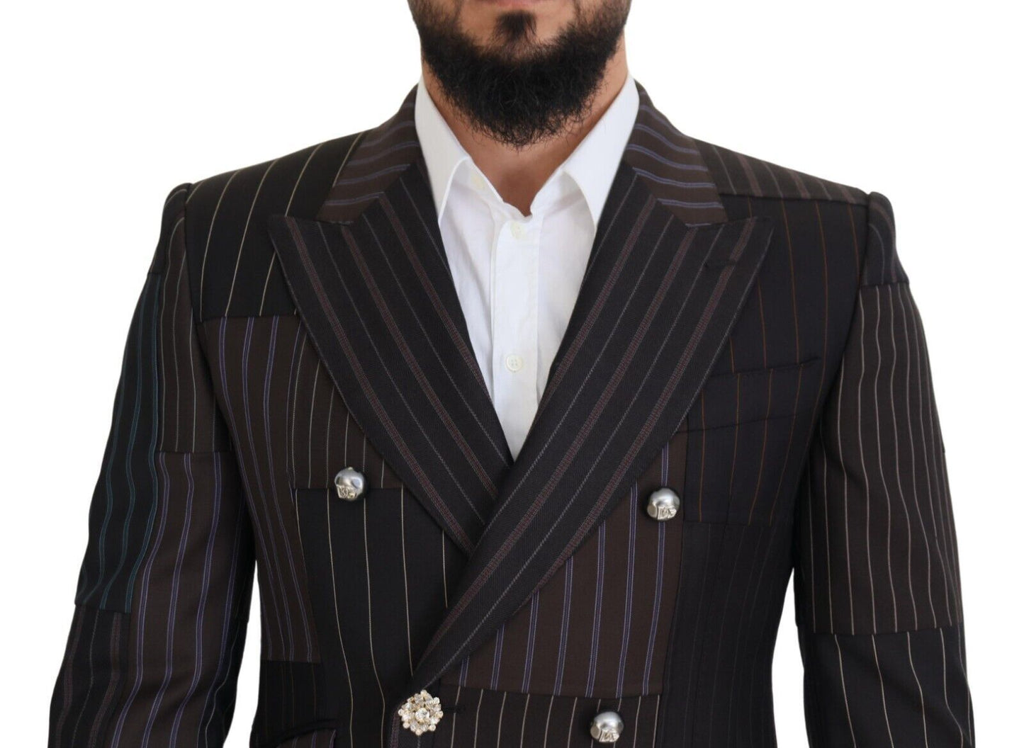 Dolce &amp; Gabbana Multicolor Patchwork Stripes SICILY Blazer