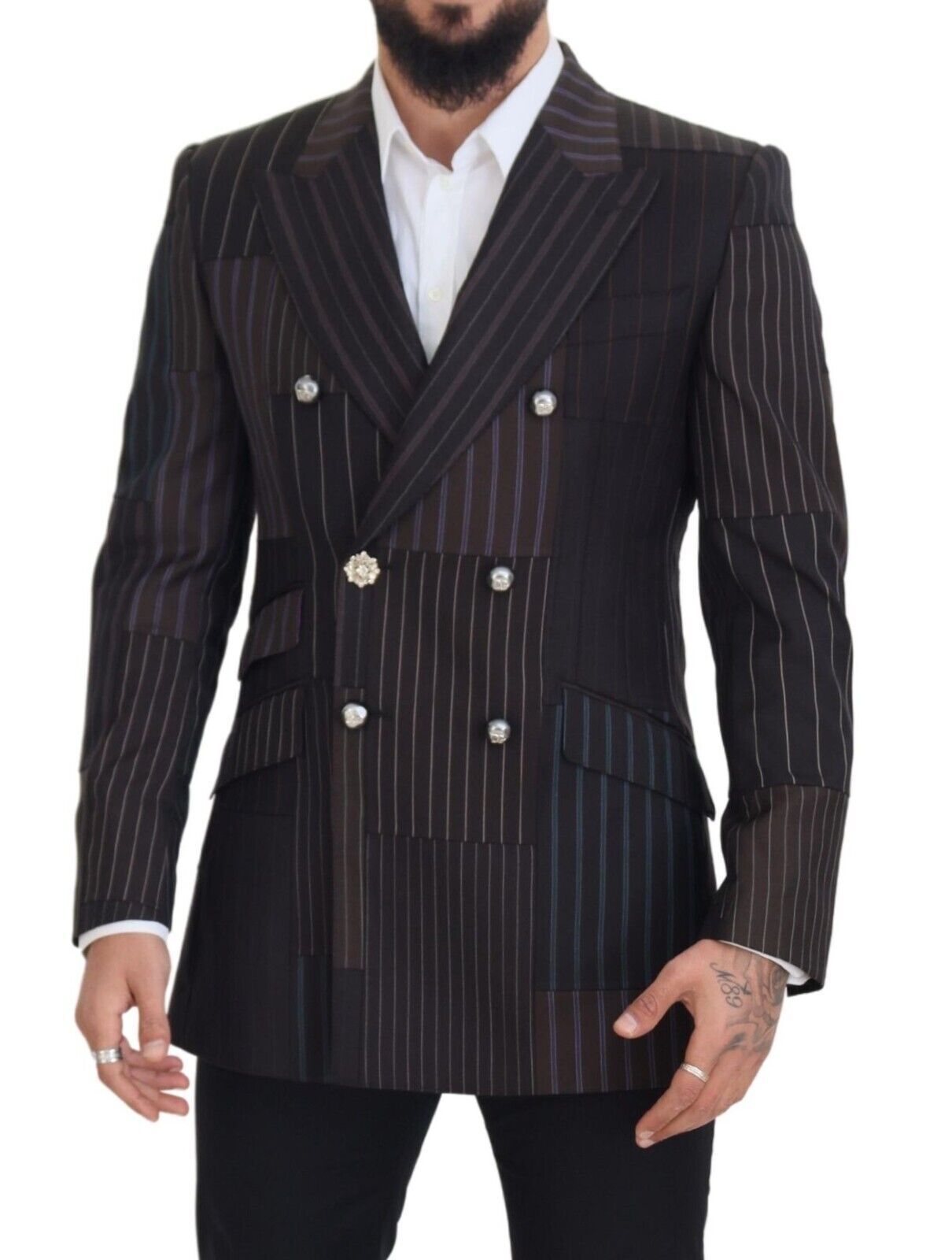 Dolce &amp; Gabbana Multicolor Patchwork Stripes SICILY Blazer