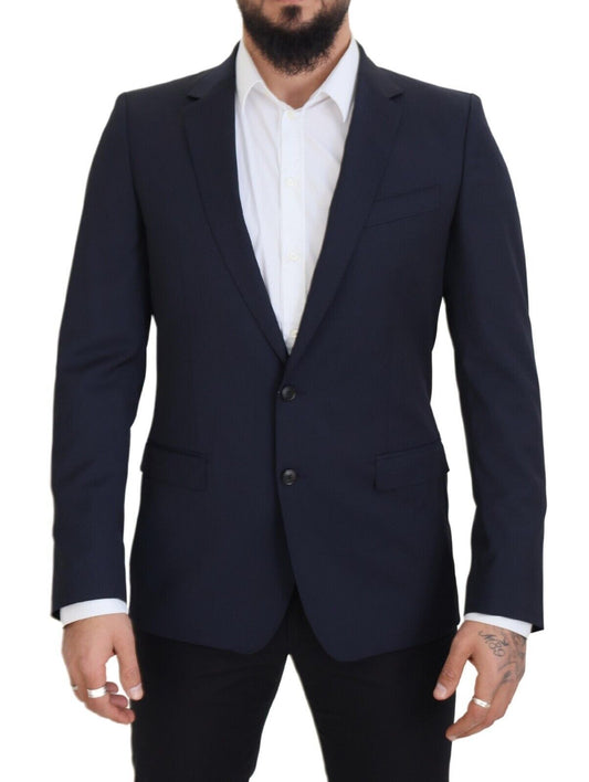 Dolce &amp; Gabbana Dark Blue Wool Single Breasted MARTINI Blazer