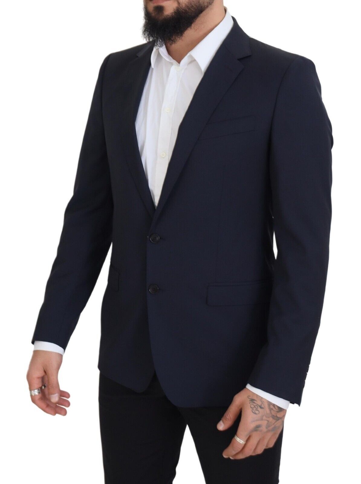 Dolce &amp; Gabbana Dark Blue Wool Single Breasted MARTINI Blazer