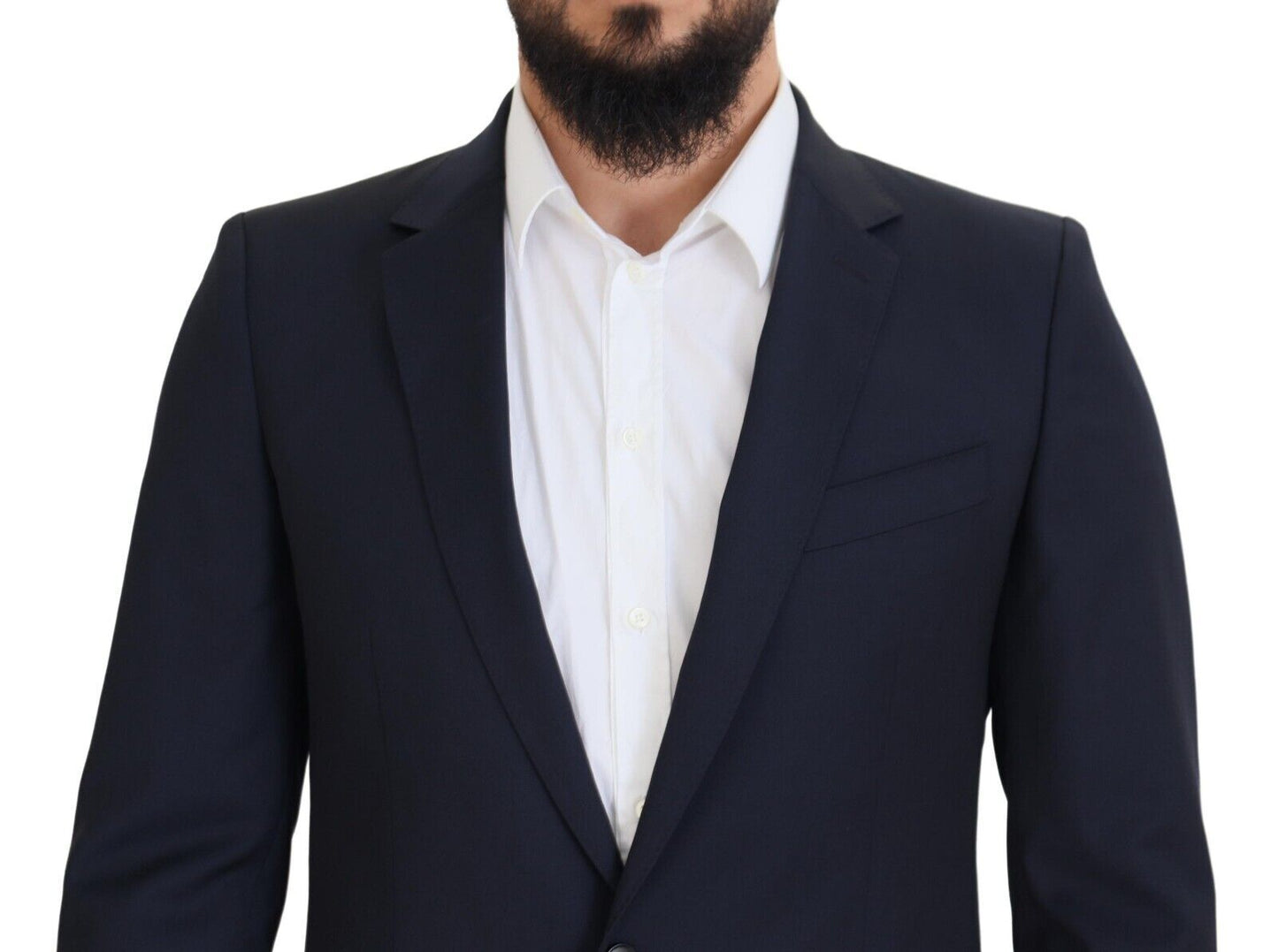 Dolce &amp; Gabbana Dark Blue Wool Single Breasted MARTINI Blazer