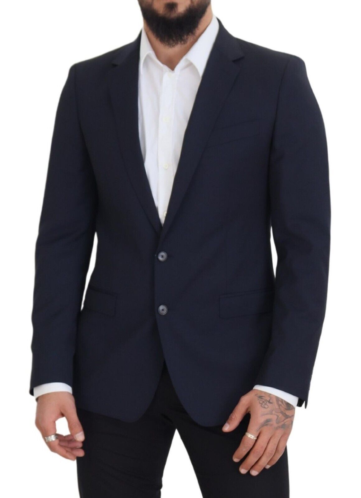 Dolce &amp; Gabbana Dark Blue Wool Single Breasted MARTINI Blazer