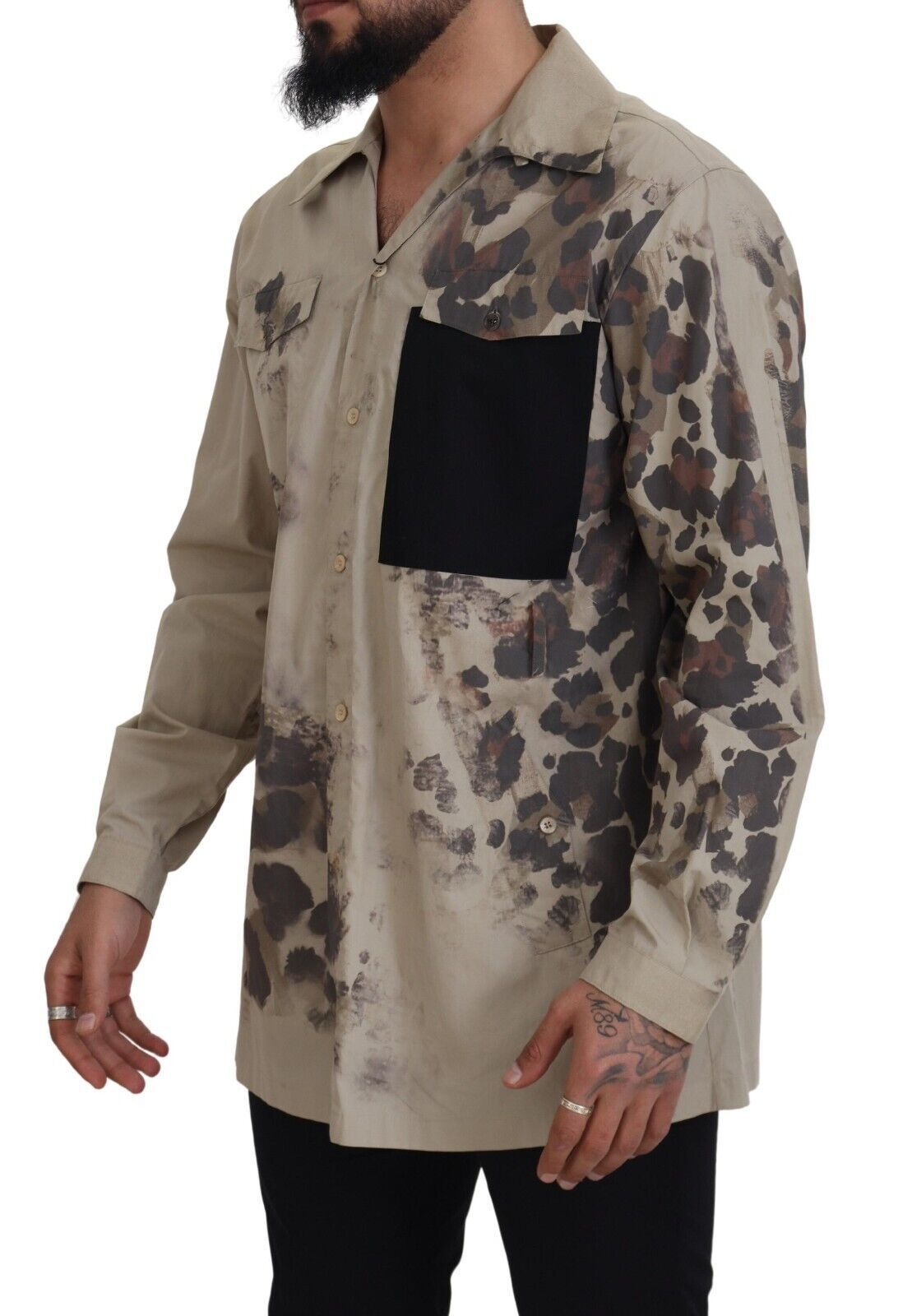 Dolce &amp; Gabbana Beige Baumwoll-Button-Down-Freizeithemd