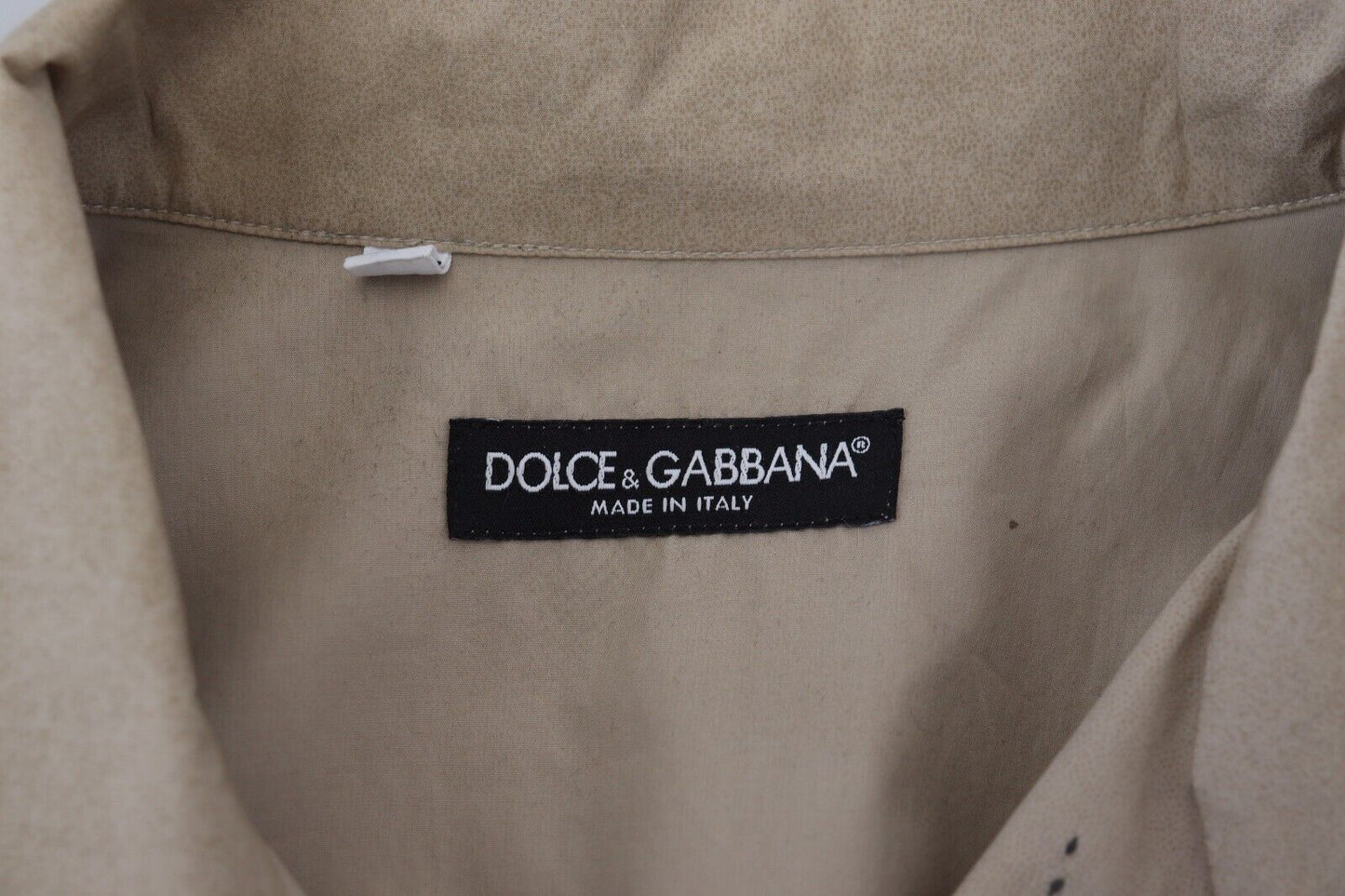 Dolce &amp; Gabbana Beige Baumwoll-Button-Down-Freizeithemd