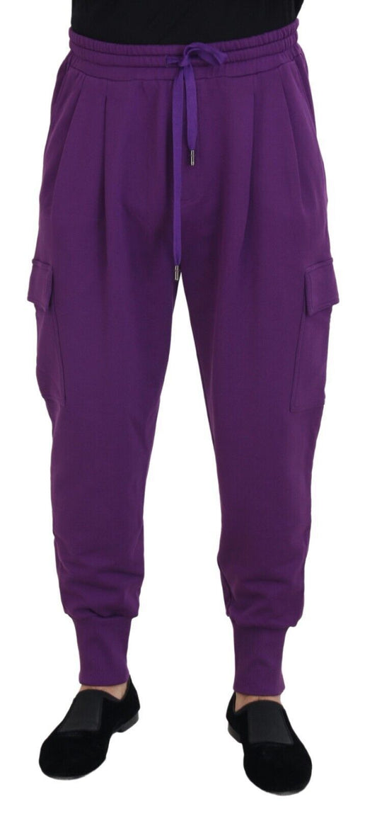 Dolce &amp; Gabbana Elegante violette Cargo-Jogginghose aus Baumwolle