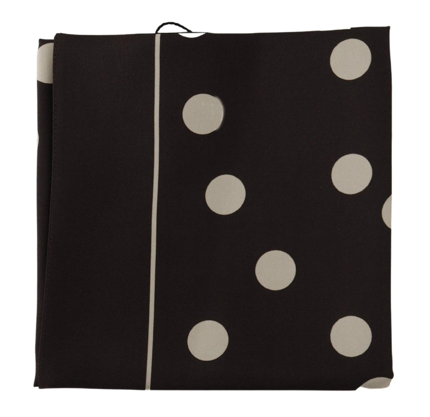 Dolce &amp; Gabbana Black Silk Dotted Square Bandana Handkerchief Scarf