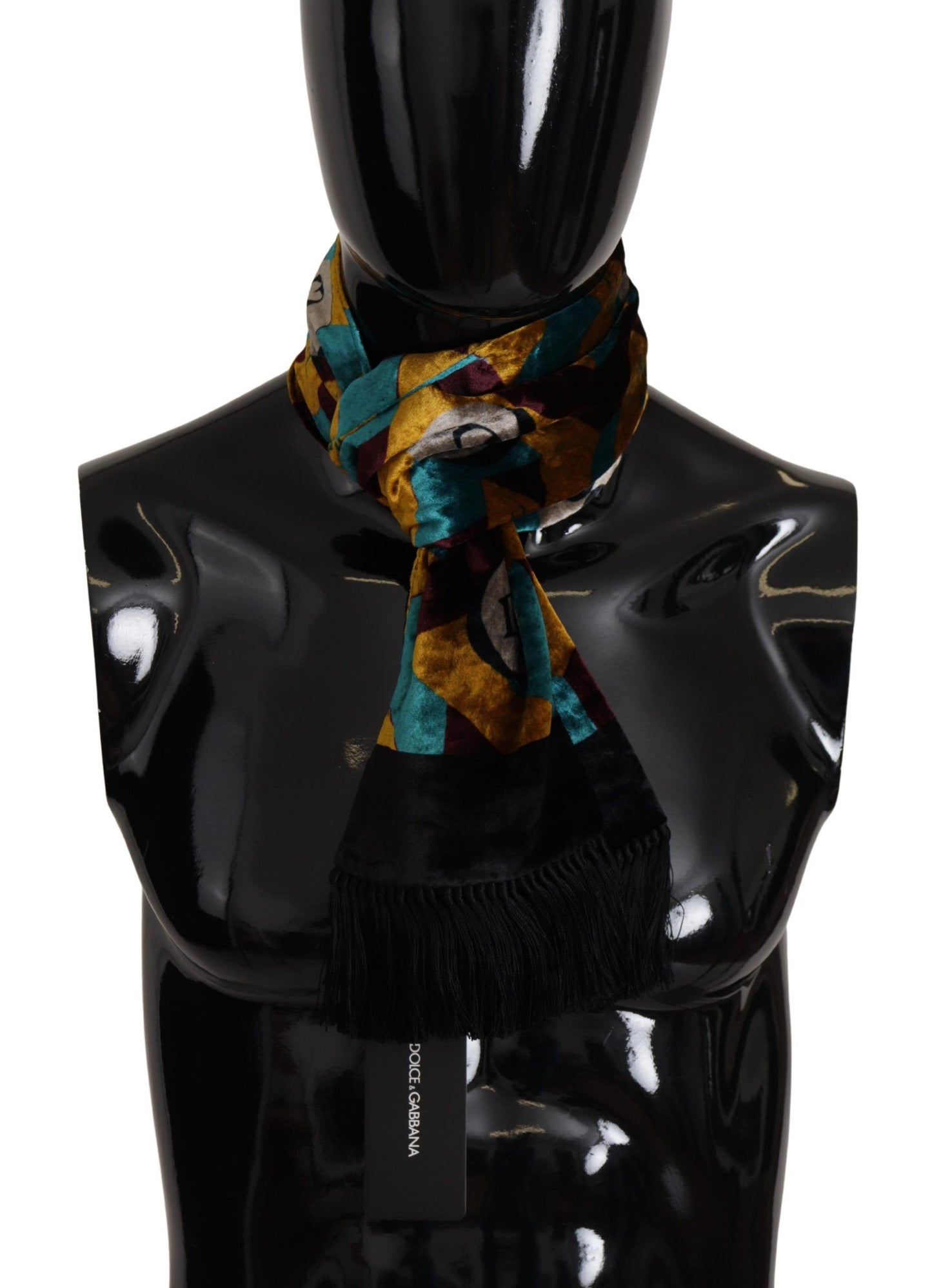 Dolce &amp; Gabbana Multicolor DG Logo Print Shawl Wrap Fringe Scarf