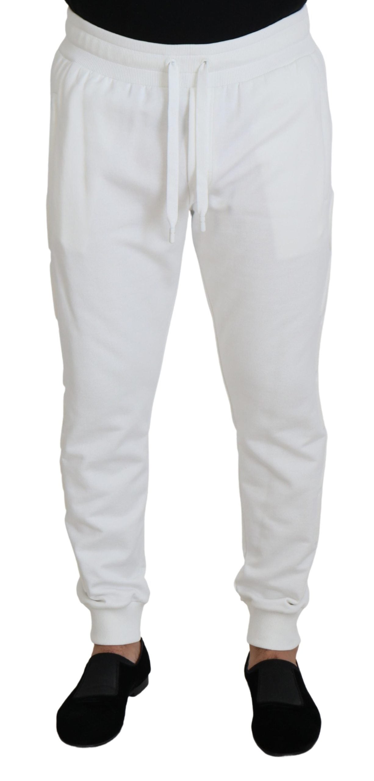 Dolce &amp; Gabbana Elegante Jogginghose aus weißer Baumwolle