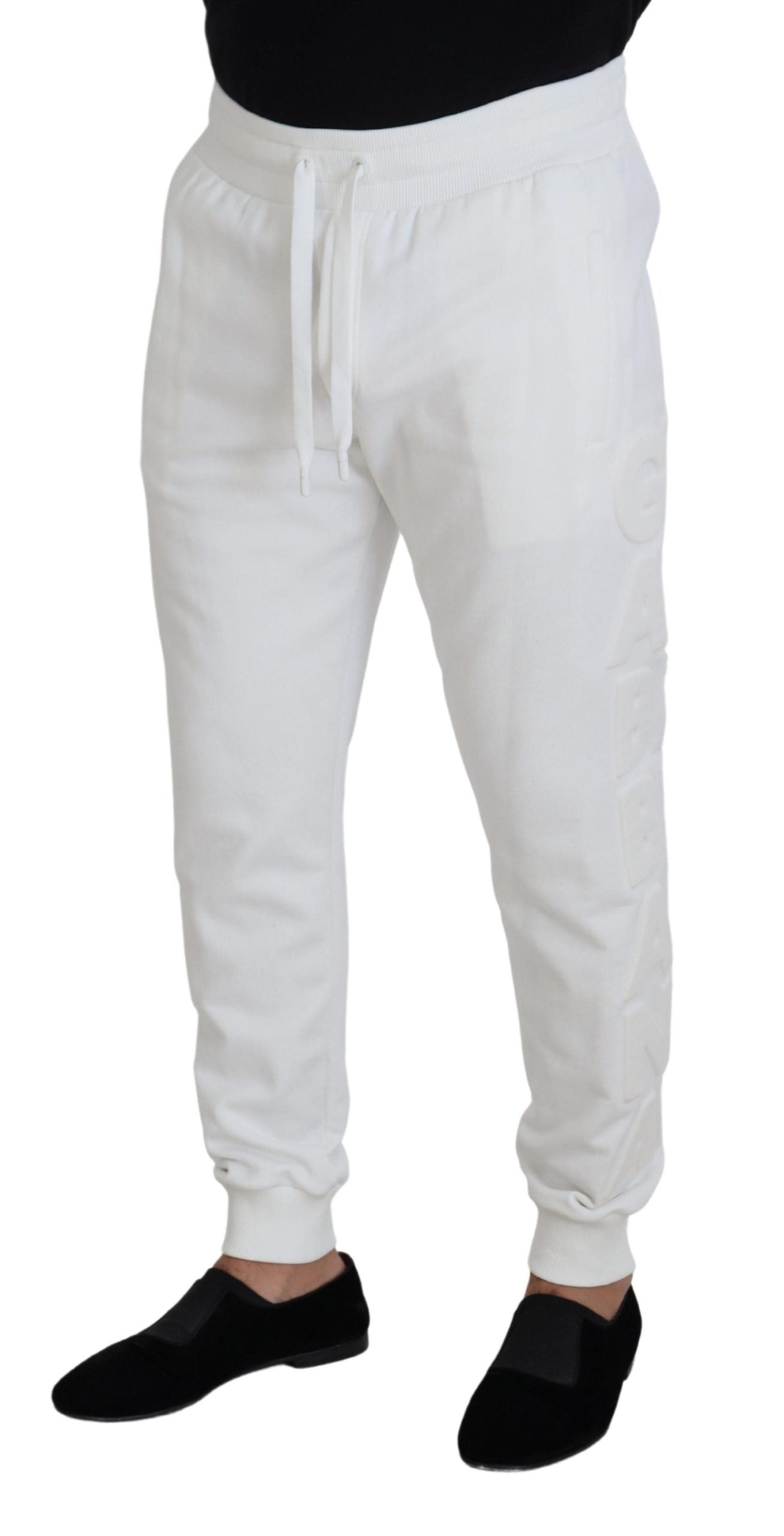 Dolce &amp; Gabbana Elegante Jogginghose aus weißer Baumwolle