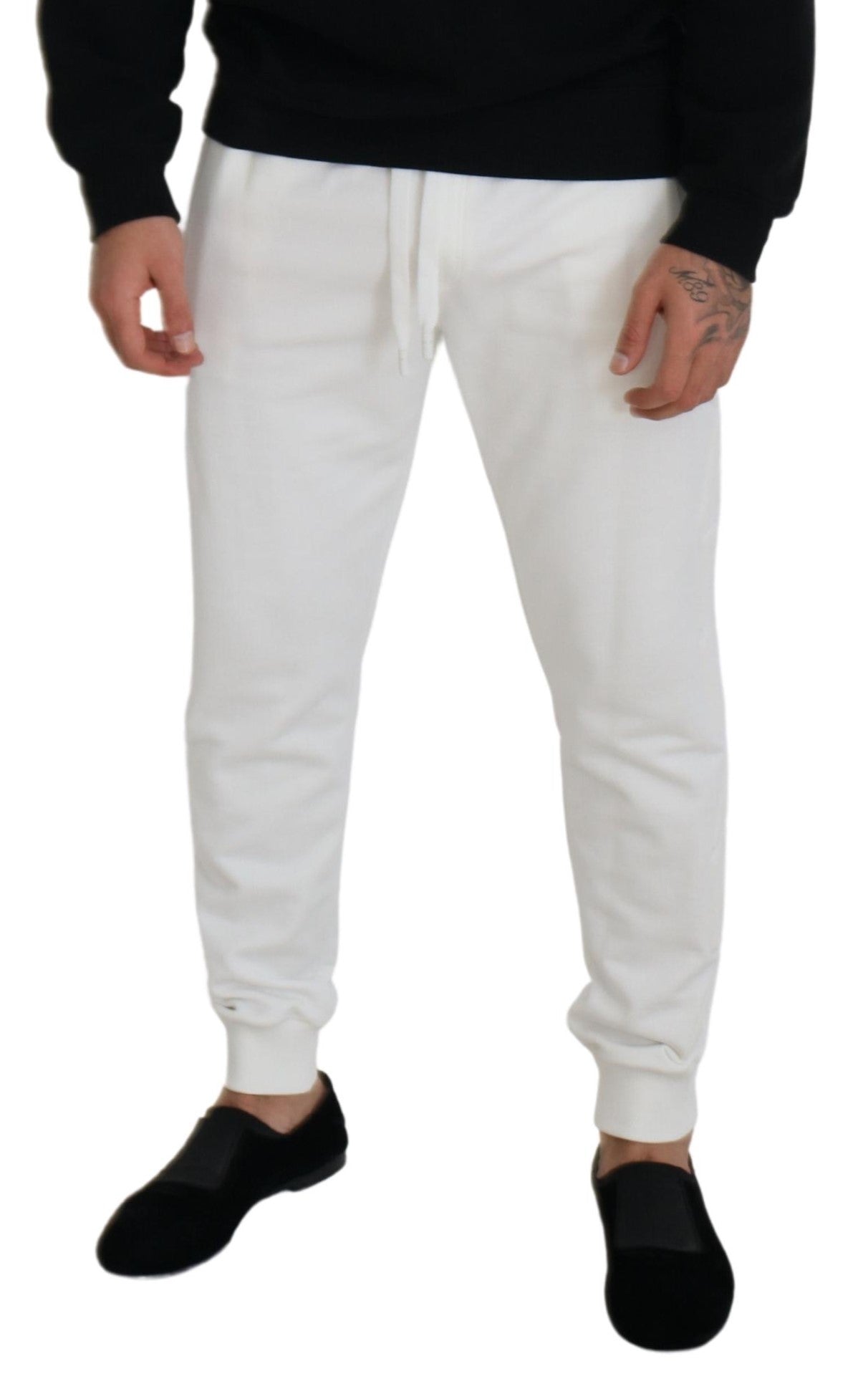 Dolce &amp; Gabbana Elegante Jogginghose aus weißer Baumwolle