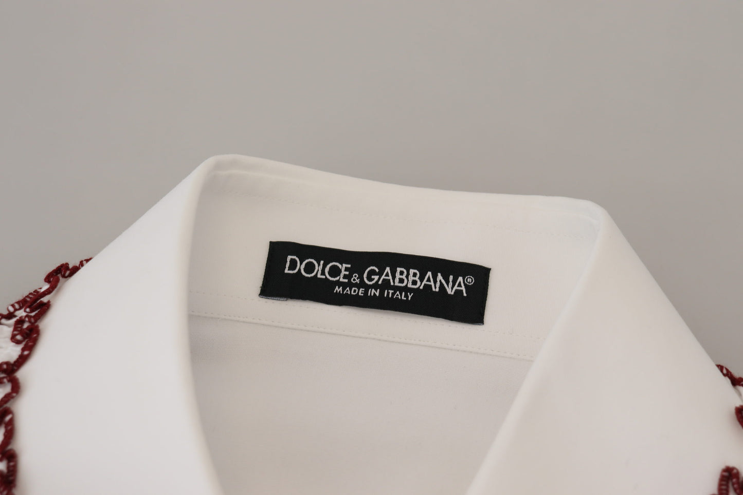 Dolce &amp; Gabbana White Lace Long Sleeves Ruffle Collar Top