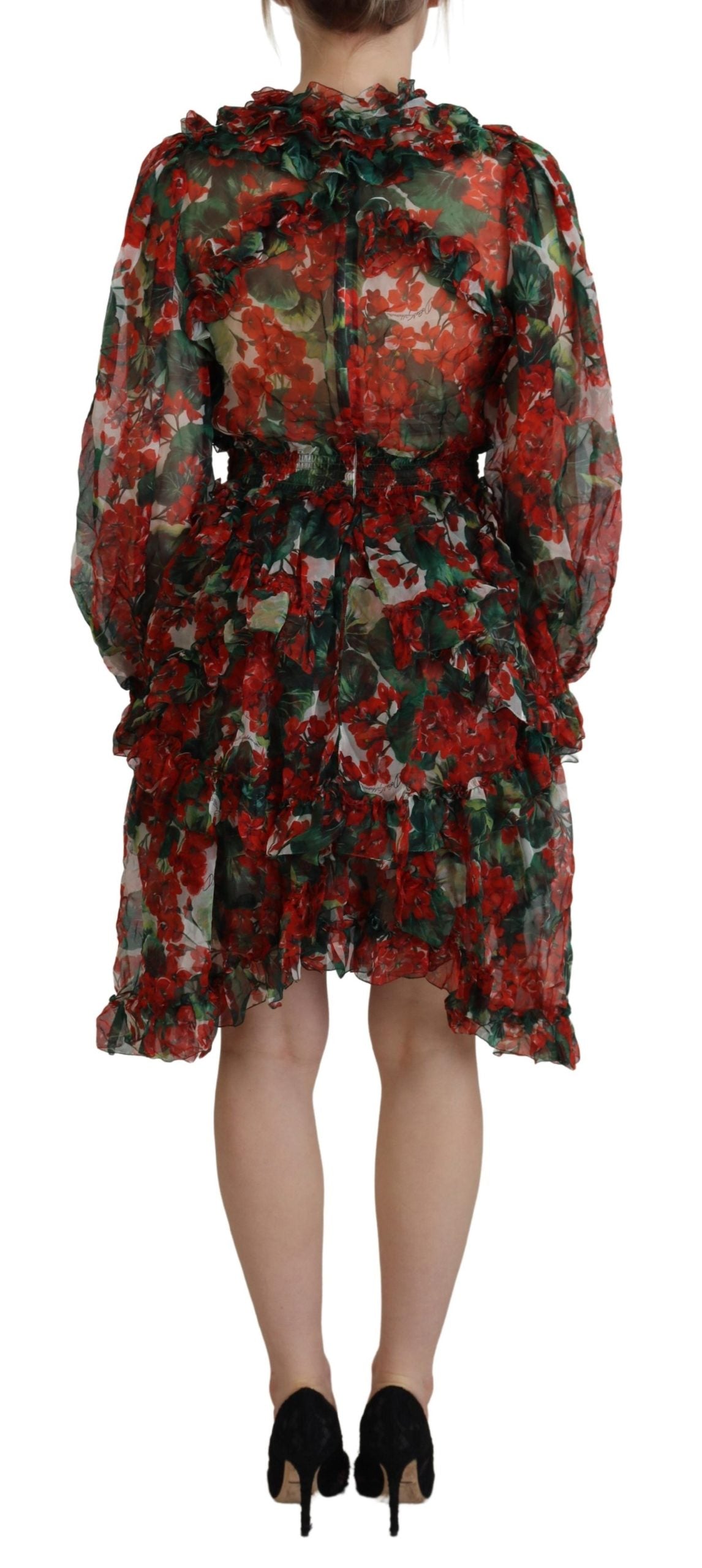 Dolce &amp; Gabbana Multicolor Geranium A-line Knee Length Dress