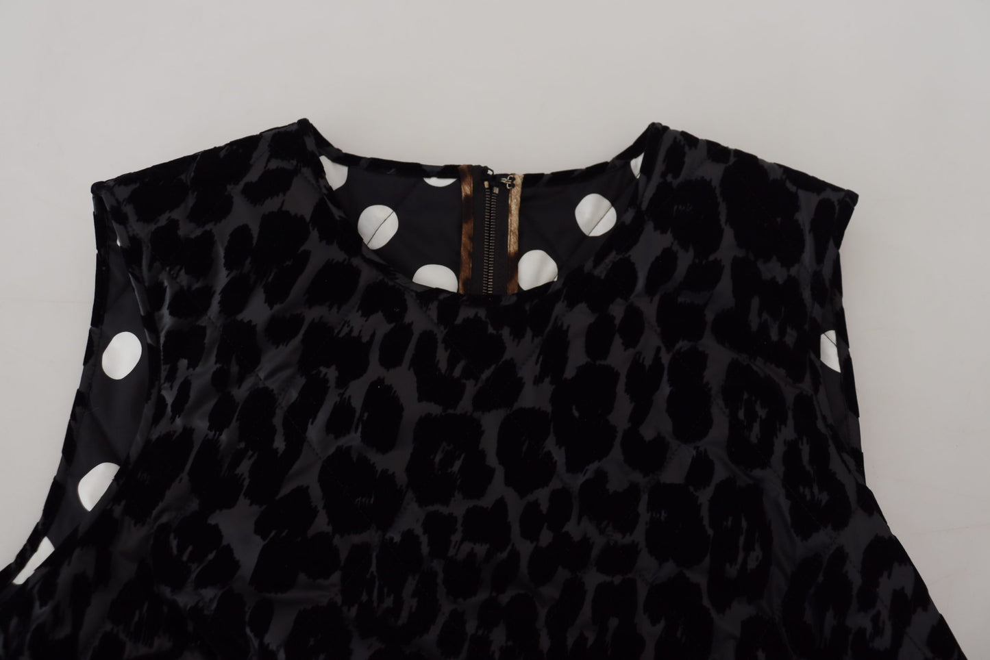 Dolce &amp; Gabbana Black Leopard Shift Mini Polyester Dress