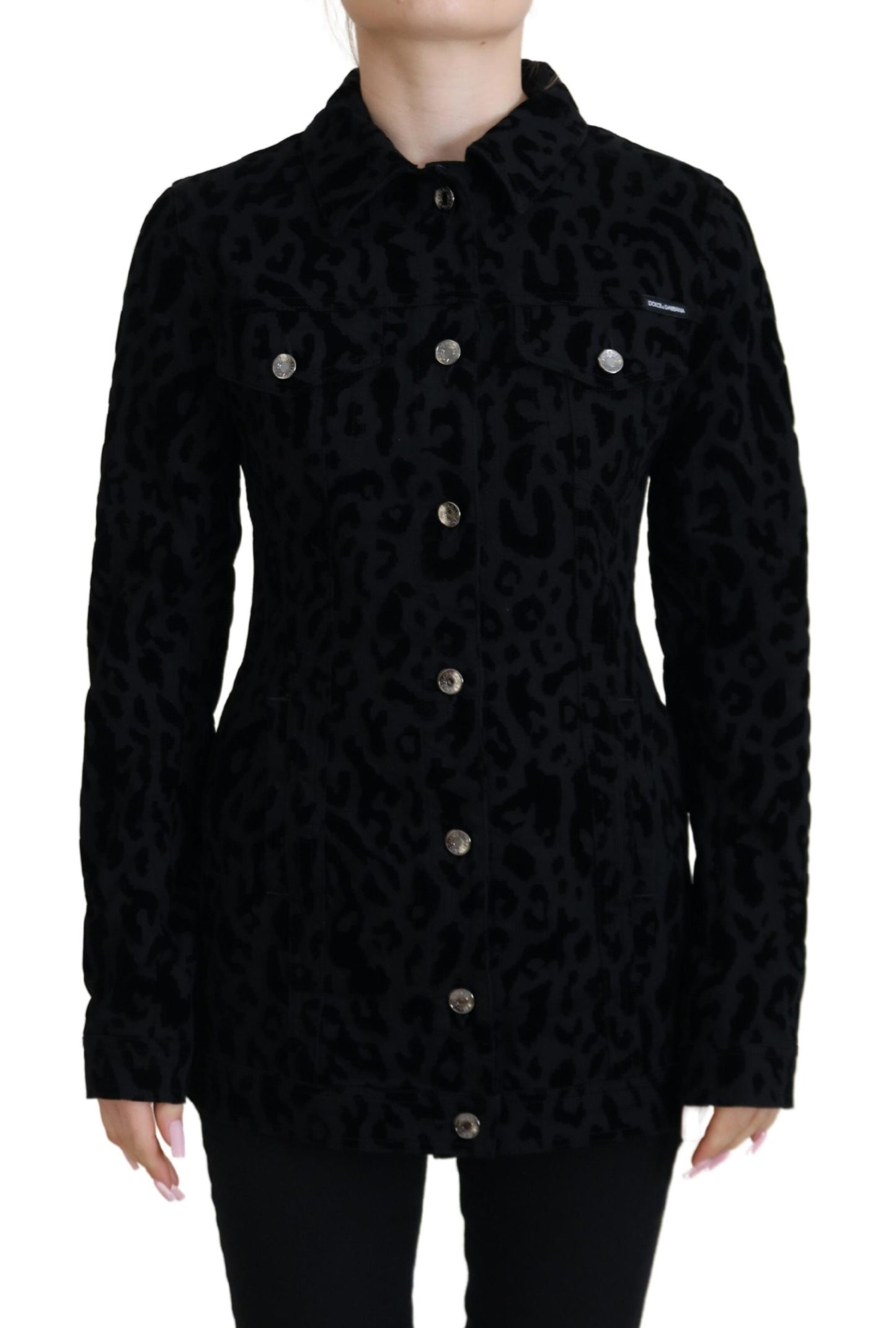 Schicke Jeansjacke mit Leopardenmuster von Dolce &amp; Gabbana