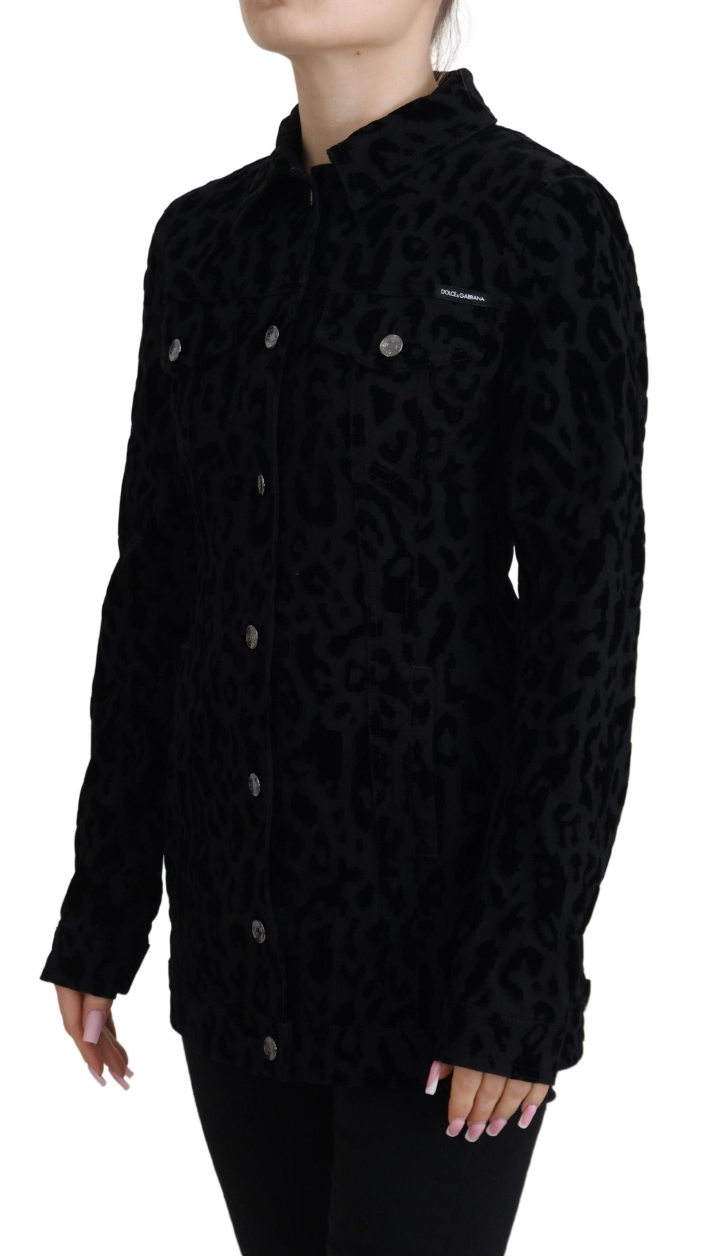 Schicke Jeansjacke mit Leopardenmuster von Dolce &amp; Gabbana